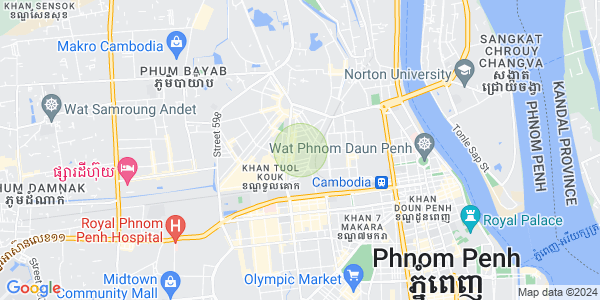 Map of Boeung Kak 1, Toul Kork, Phnom Penh