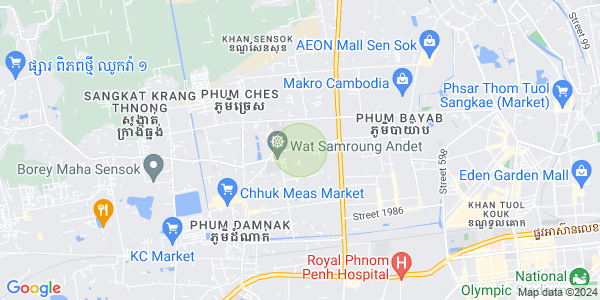 Map of Kouk Khleang, Sen Sok, Phnom Penh
