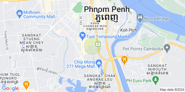 Map of Tonle Bassac, Chamkarmon, Phnom Penh