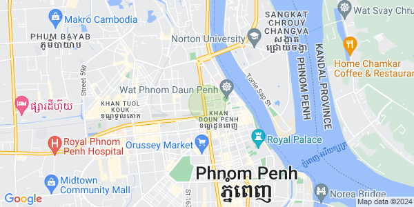 Mapa: Chakto Mukh, Daun Penh, Phnom Penh