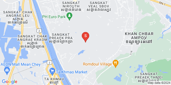Mapa: Preaek Pra, Chbar Ampov, Phnom Penh