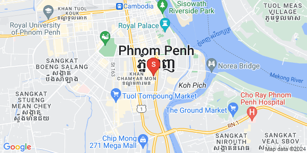 Mapa: Tonle Bassac, Chamkarmon, Phnom Penh