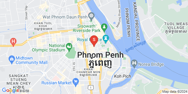 도로, Boeng Reang진, 룽볜구, 프놈펜 지도