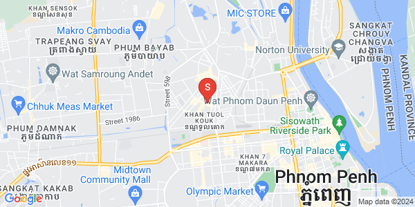 Carte de Boeung Kak 2, Toul Kork, Phnom Penh