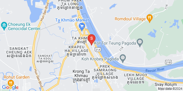 Mapa: 12 ស្ពានដើមលៀប, Kampong Samnanh, Ta Khmau, Kandal