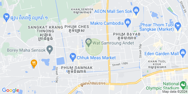쿡그랑, 모리 속도 구, 프놈펜 지도