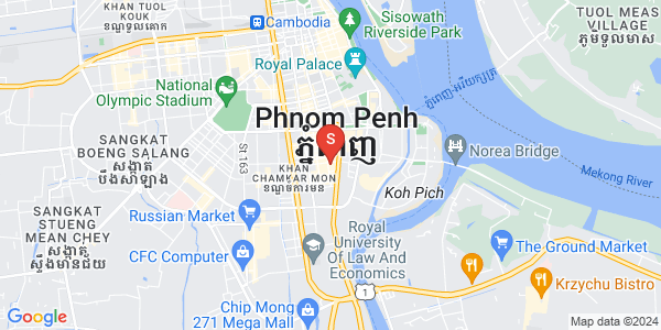 Mapa: Tonle Bassac, Chamkarmon, Phnom Penh