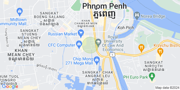Mapa: Toul Tum Poung 1, Chamkarmon, Phnom Penh