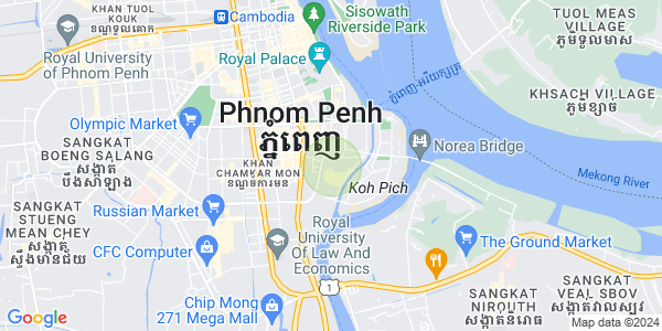 Mapa: Tonle Bassac, Chamkarmon, Phnom Penh