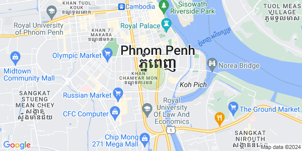 Mapa: BKK 1, Boeng Keng Kang, Phnom Penh