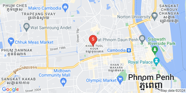 Mapa: Boeung Kak 2, Toul Kork, Phnom Penh