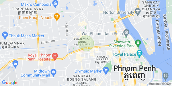 Mapa: Boeung Kak 2, Toul Kork, Phnom Penh