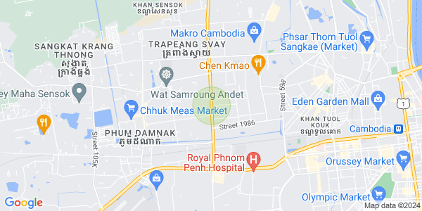 Mapa: Ou Baek K'am, Sen Sok, Phnom Penh