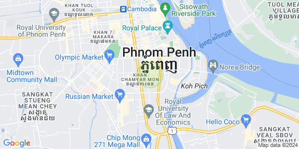 万景岗1分区（BKK1), 波哥堪, 金边地图