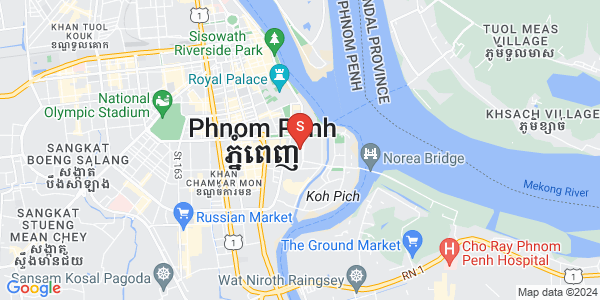 Mapa: Tonle Bassac, Chamkarmon, Phnom Penh