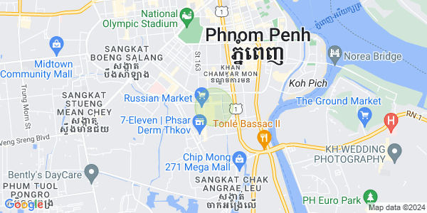Mapa: Boeung Kak 1, Toul Kork, Phnom Penh