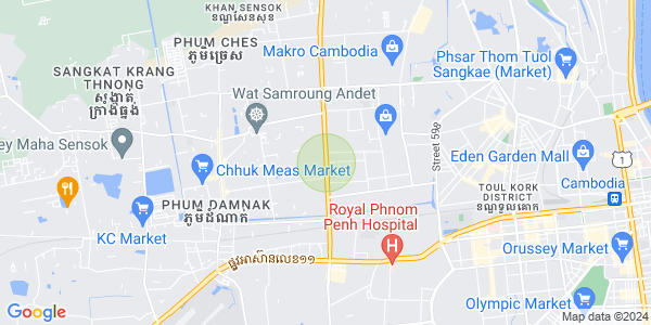 Mapa: Ou Baek K'am, Sen Sok, Phnom Penh