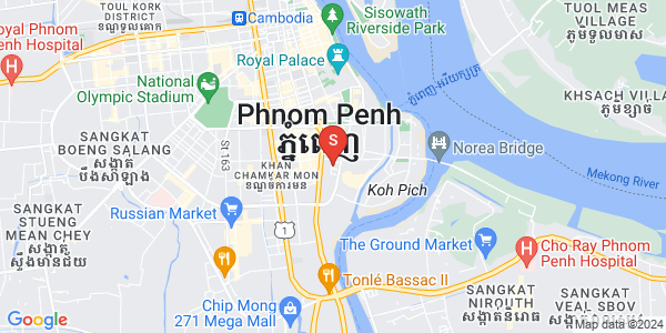 Map of Tonle Bassac, Chamkarmon, Phnom Penh