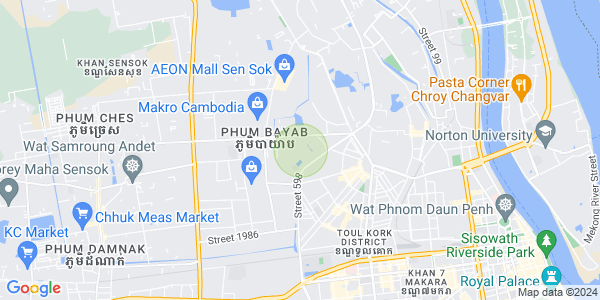 ブンサラン, トゥールコーク, プノンペンの地図