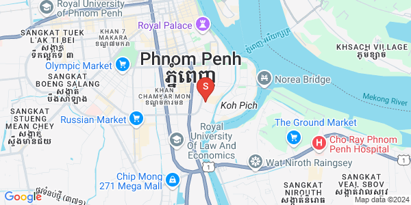 Map of Tonle Bassac, Chamkarmon, Phnom Penh