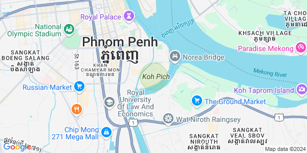 Mapa: Tonle Bassac, Chamkarmon, Phnom Penh