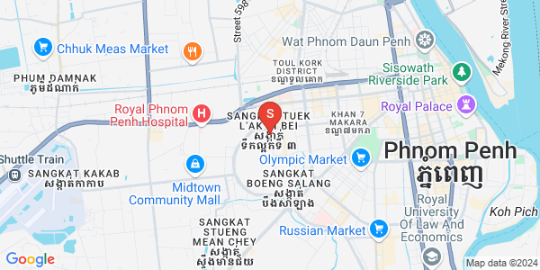 Map of 261 261, Tuek L'ak 3, Toul Kork, Phnom Penh