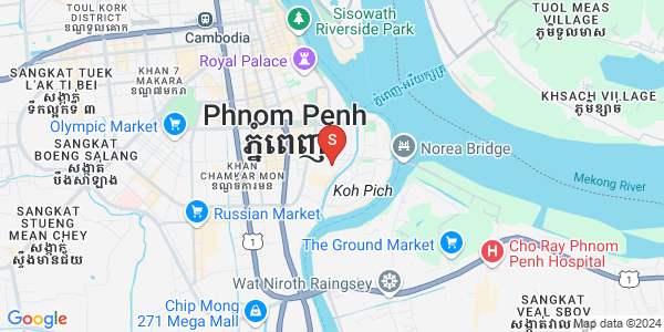 Carte de Tonle Bassac, Chamkarmon, Phnom Penh