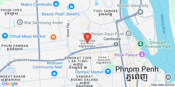 Mapa: Phsar Daeum Kor, Toul Kork, Phnom Penh