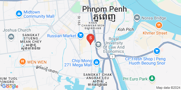 Mapa: Tonle Bassac, Chamkarmon, Phnom Penh