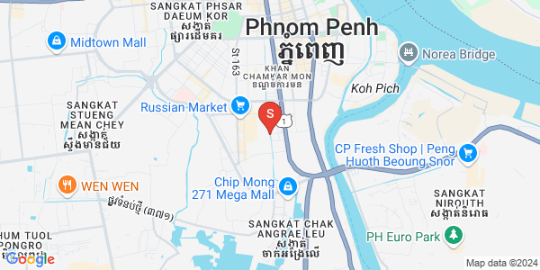 Mapa: Tonle Bassac, Chamkarmon, Phnom Penh