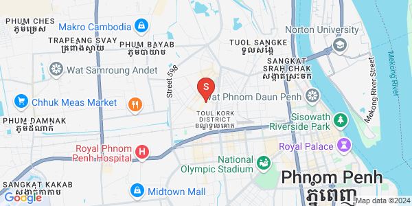 Map of Boeung Kak 1, Toul Kork, Phnom Penh