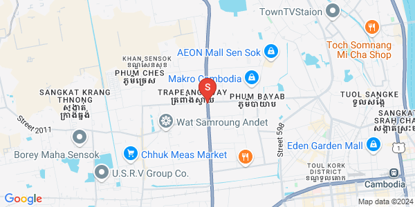 Carte de Kouk Khleang, Sen Sok, Phnom Penh