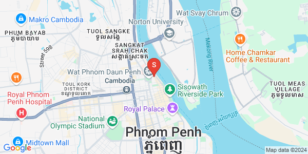 Map of Wat Phnom, Daun Penh, Phnom Penh
