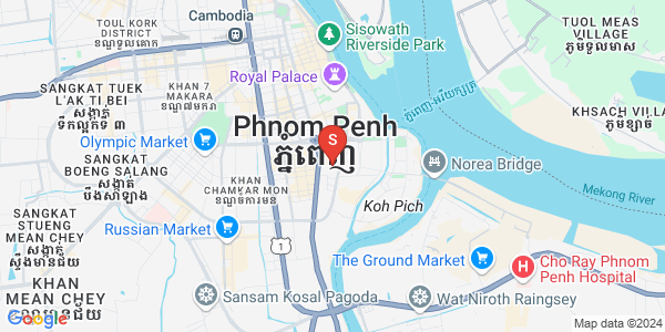 312 312, 万景岗1分区（BKK1), 波哥堪, 金边地图
