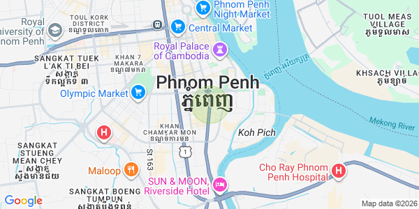 Map of Tonle Bassac, Chamkarmon, Phnom Penh