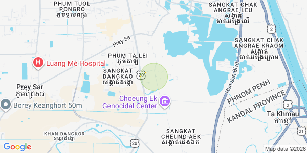 Map of Cheung Aek, Dangkao, Phnom Penh