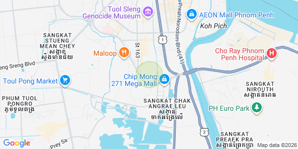 Map of Phsar Daeum Thkov, Chamkarmon, Phnom Penh