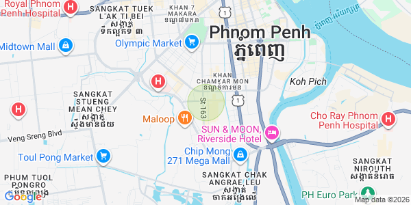 Tumnob Tuek镇, 波哥堪, 金边地图