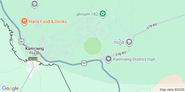 Map of Ta Krei, Kamrieng, Battambang