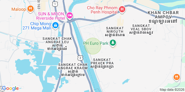 Mapa: Preaek Pra, Chbar Ampov, Phnom Penh