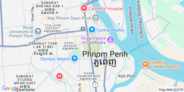 Mapa: Boeng Reang, Daun Penh, Phnom Penh