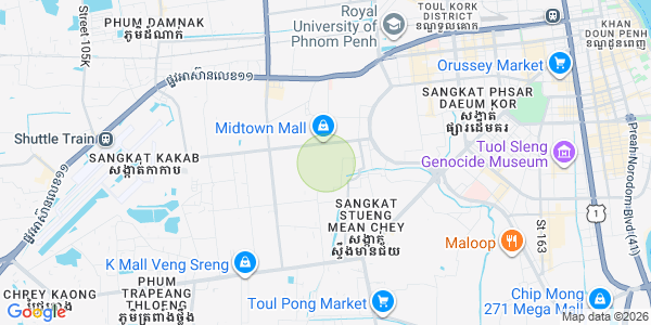 Map of Ou Baek K'am, Sen Sok, Phnom Penh