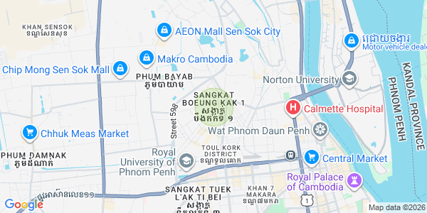 Map of Boeung Kak 1, Toul Kork, Phnom Penh