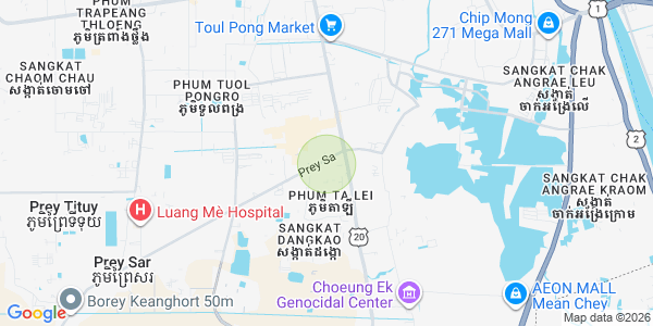 Mapa: Prey Sa, Dangkao, Phnom Penh