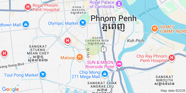 Mapa: Toul Tum Poung 1, Chamkarmon, Phnom Penh
