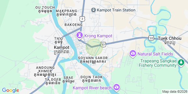 Mapa: Kampong Bay, Kampot