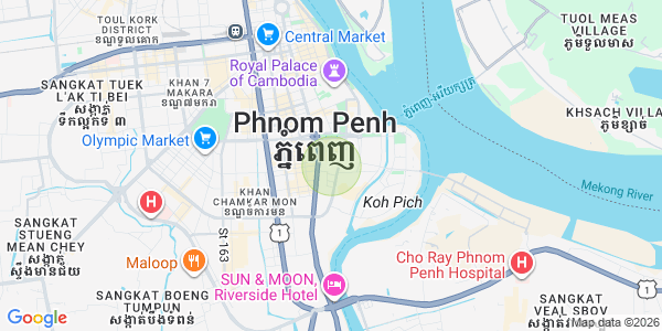 Map of Tonle Bassac, Chamkarmon, Phnom Penh