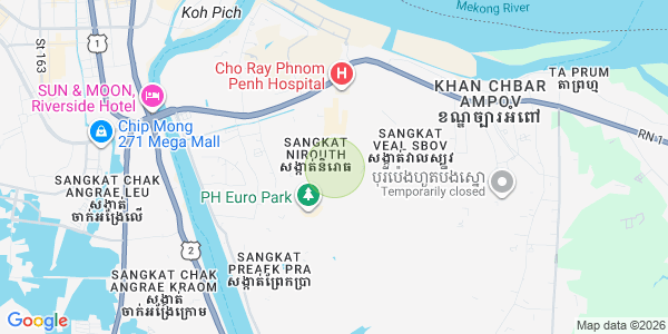 Mapa: Veal Sbov, Chbar Ampov, Phnom Penh