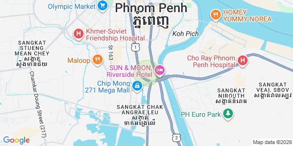 Mapa: Tonle Bassac, Chamkarmon, Phnom Penh