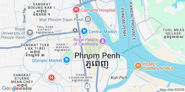 Mapa: Chakto Mukh, Daun Penh, Phnom Penh